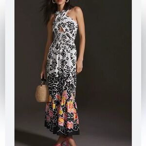 •Tracy Reese Anthropologie• halter floral maxi dress